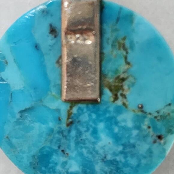 Sleeping Beauty Turquoise Pendant 925 Silver Womens 24mm Boho Romantic Festival - Picture 5 of 5